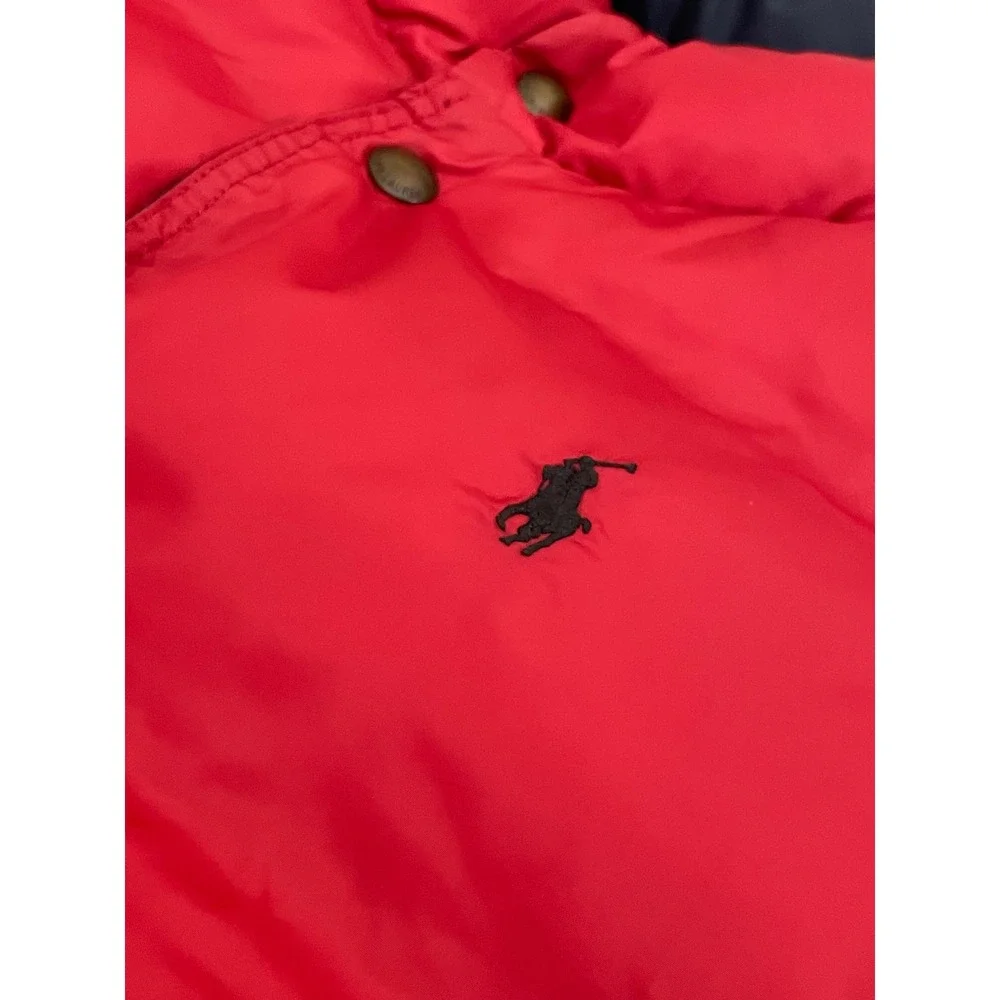 Polo Ralph Lauren Reversible Down Puffer Vest XL Navy Blue / Red Quilted Preppy